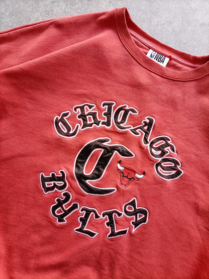 NBA Felpa Chicago Bulls Big Logo Vintage Hoodie Uomo (XL)