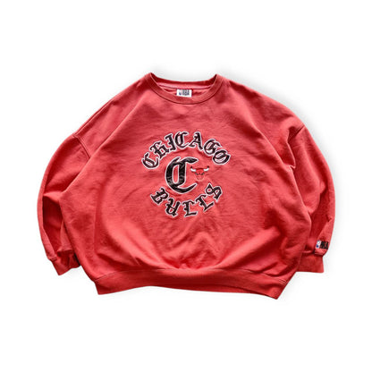 NBA Felpa Chicago Bulls Big Logo Vintage Hoodie Uomo (XL)
