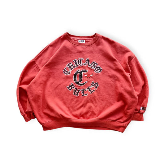 NBA Felpa Chicago Bulls Big Logo Vintage Hoodie Uomo (XL)