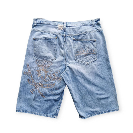 Jorts Hip-Hop anni '90 Logo Ricamato Vintage USA Jorts Uomo (56 IT)