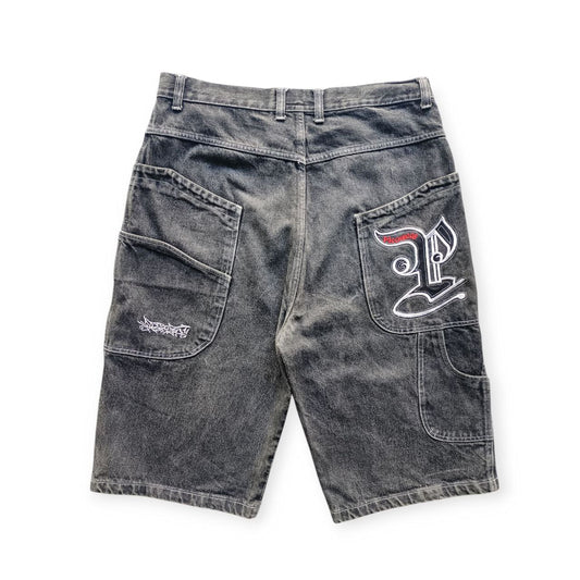 Picowear Jorts USA Vintage Hip-Hop Jorts Logo Cucito Uomo (50 IT)