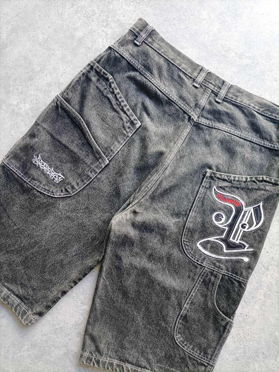 Picowear Jorts USA Vintage Hip-Hop Jorts Logo Cucito Uomo (50 IT)