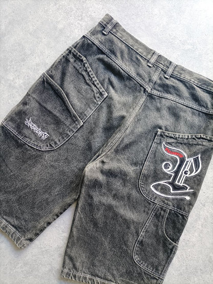 Picowear Jorts USA Vintage Hip-Hop Jorts Logo Cucito Uomo (50 IT)