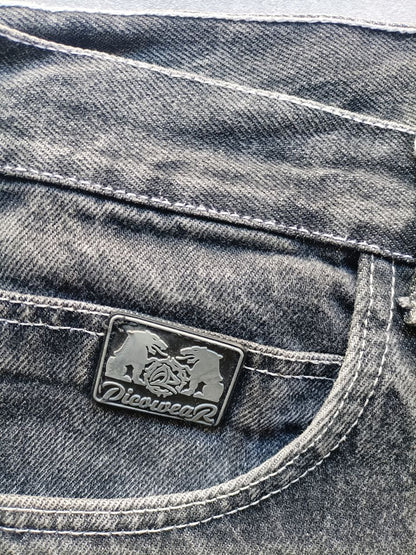 Picowear Jorts USA Vintage Hip-Hop Jorts Logo Cucito Uomo (50 IT)