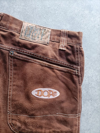 Dope Jorts Vintage anni '90 Logo Cucito USA Uomo (48 IT)