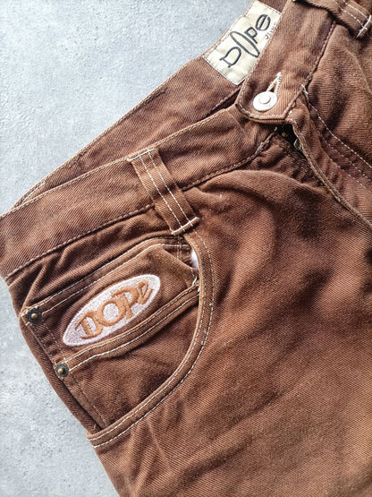 Dope Jorts Vintage anni '90 Logo Cucito USA Uomo (48 IT)