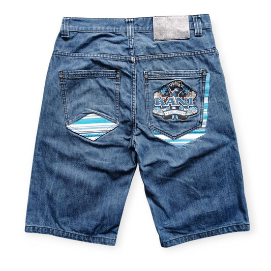 Karl Kani Shorts YK2 Big Logo Skater Vintage USA Denim Uomo (46 IT)