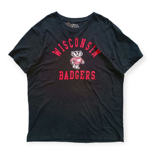 T-Shirt Campus Heritage Collection USA Vintage Wisconsin Badgers Uomo (XL)