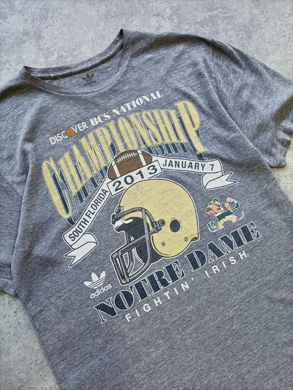 Adidas T-Shirt Notre Dame Championship 2013 USA Vintage Uomo (M)