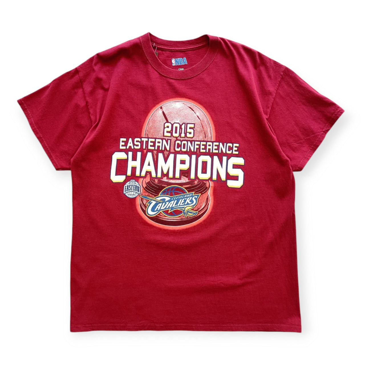NBA T-Shirt Cleveland Cavaliers 2015 Vintage Champion Stampa Grande USA Uomo (L)