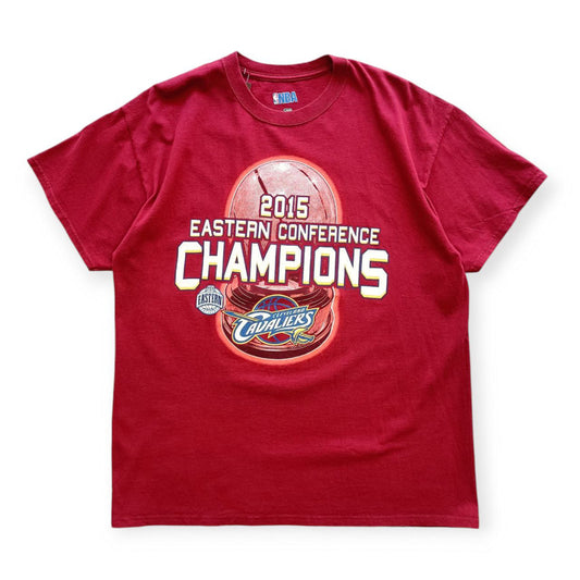NBA T-Shirt Cleveland Cavaliers 2015 Vintage Champion Stampa Grande USA Uomo (L)