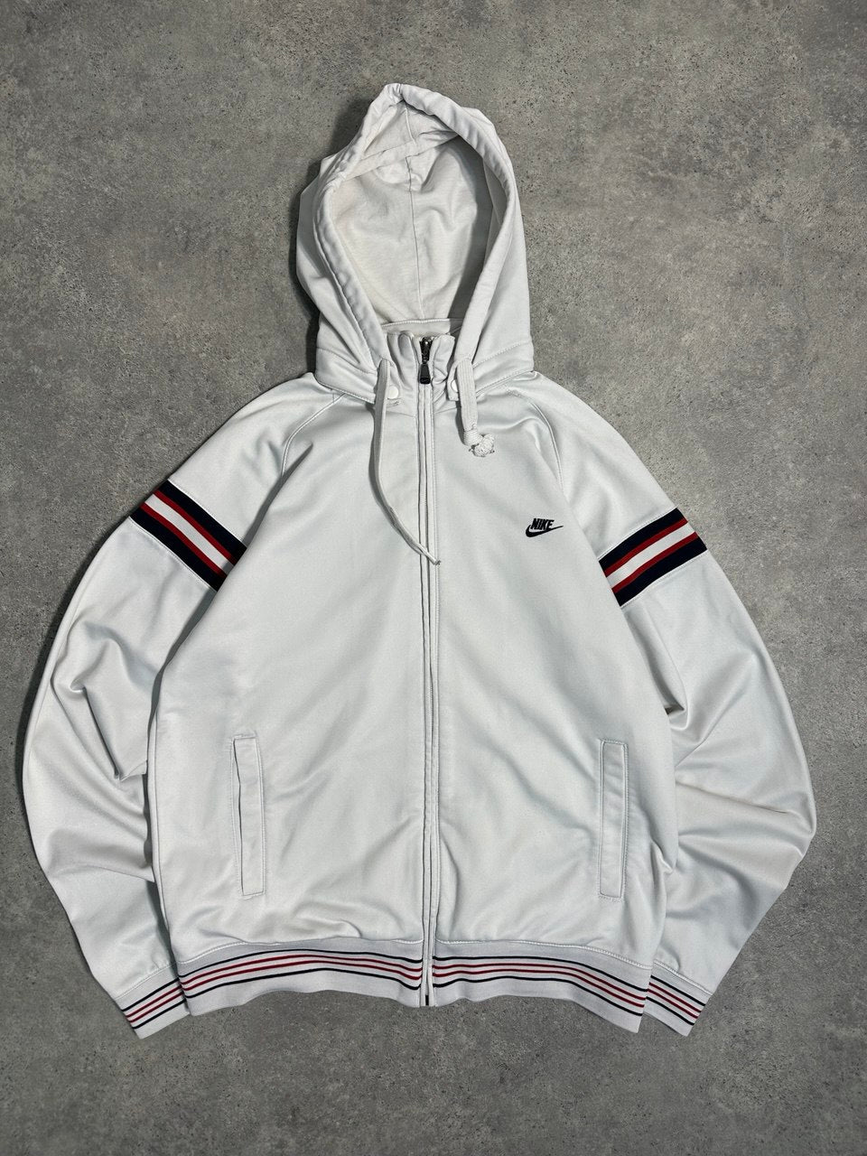 Nike Felpa con Cappuccio e Zip Vintage Logo Cucito Uomo/Donna (M)