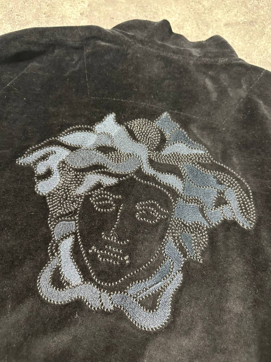 Versace Felpa Zip Vintage Big Logo Cucito Uomo/Donna (XL)