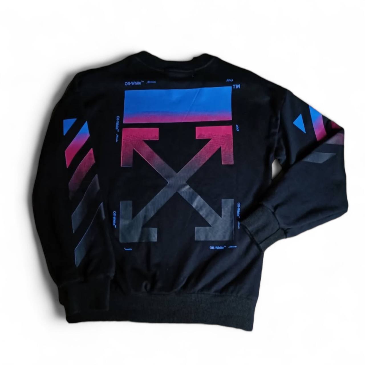 Off-White Felpa Girocollo Stampa Grande Uomo (M)