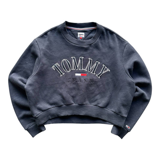 Tommy Jeans Felpa Crop Sweatshirt Big Logo Donna (L)
