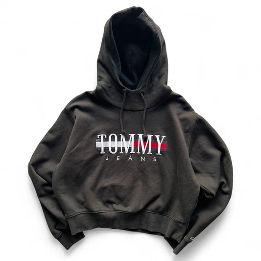 Tommy Jeans Felpa Crop Sweatshirt con Cappuccio Big Logo Donna (S)