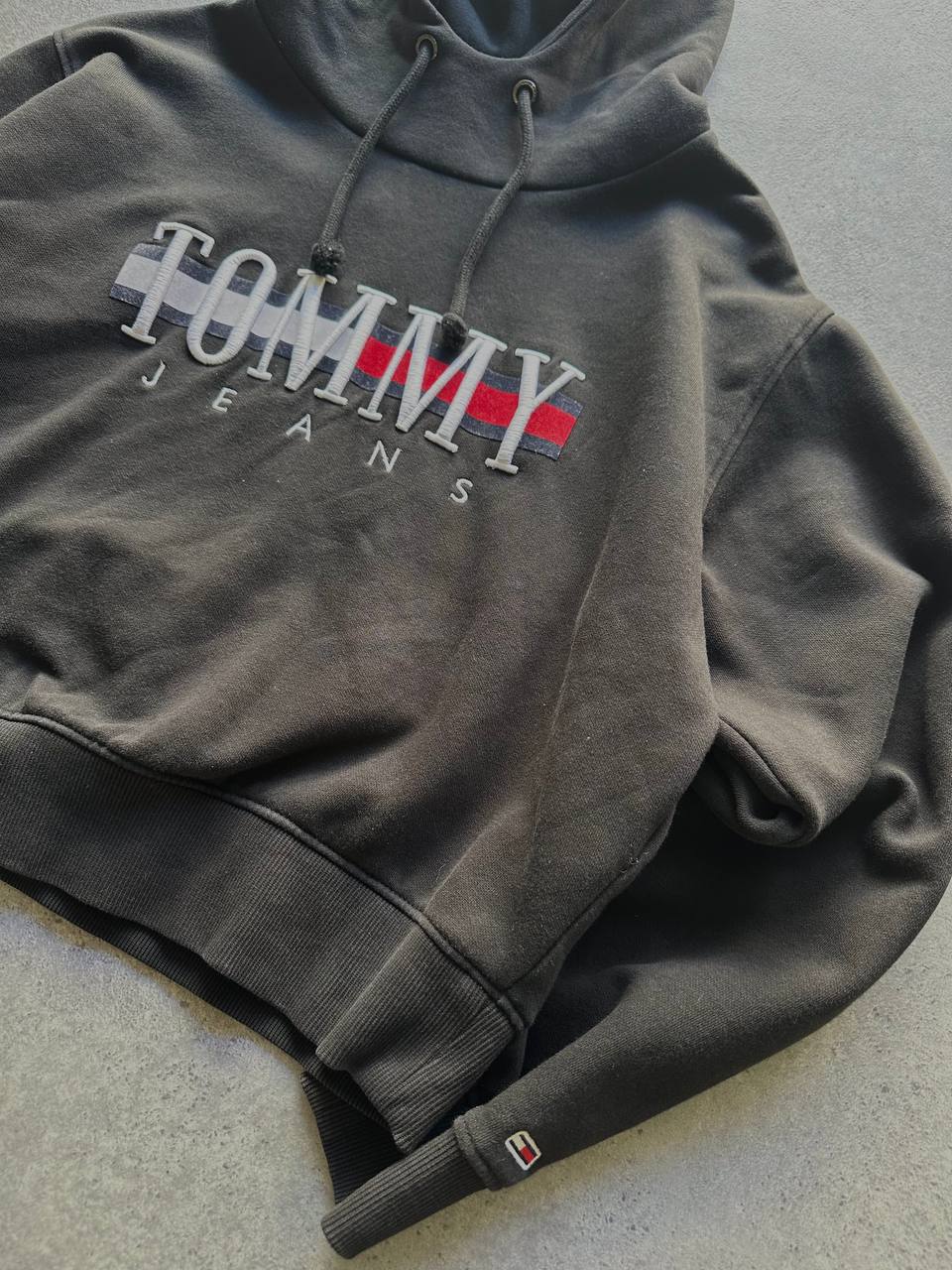 Tommy Jeans Felpa Crop Sweatshirt con Cappuccio Big Logo Donna (S)