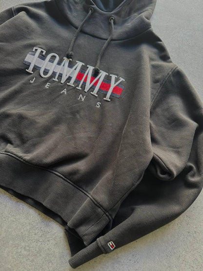 Tommy Jeans Felpa Crop Sweatshirt con Cappuccio Big Logo Donna (S)
