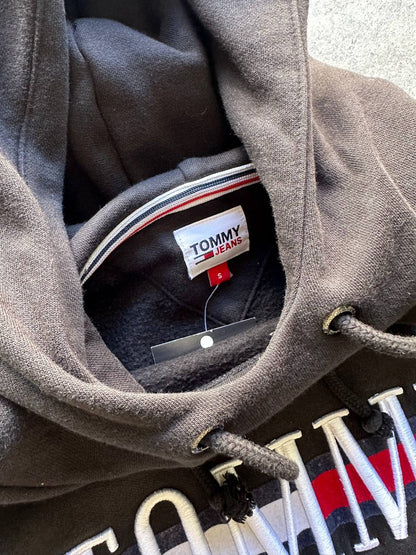 Tommy Jeans Felpa Crop Sweatshirt con Cappuccio Big Logo Donna (S)