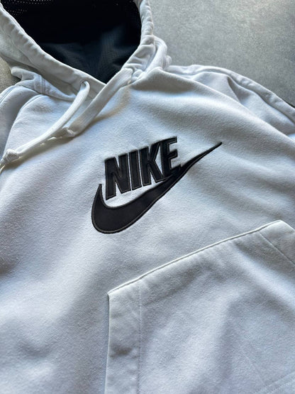 Nike Felpa con Cappuccio Big Logo Cucito Vintage Hoodie Uomo/Donna (M)