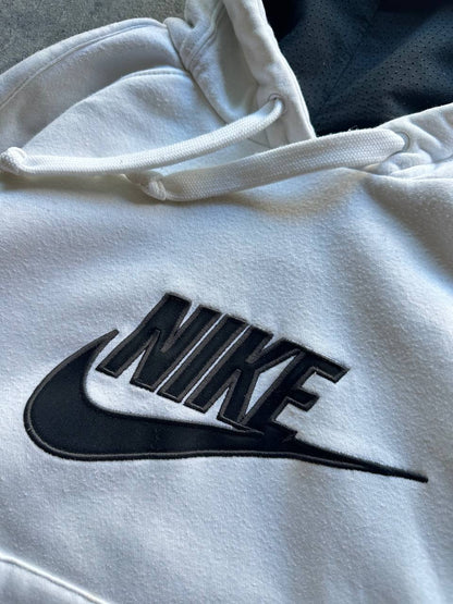 Nike Felpa con Cappuccio Big Logo Cucito Vintage Hoodie Uomo/Donna (M)