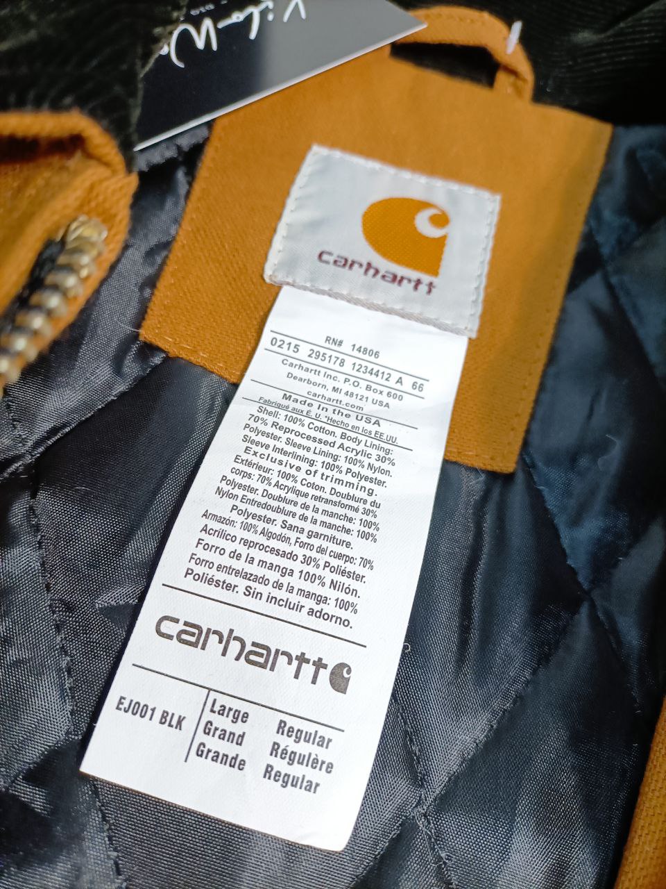 Carhartt Rework Upciclyng UFCW Giacca Colletto Detroit USA Uomo (L)