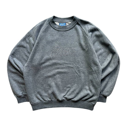 Asics Felpa Girocollo Vintage Big Logo Ricamato Sweatshirt Uomo/Donna (M)