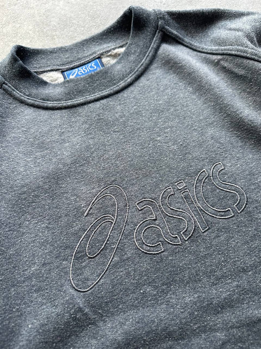 Asics Felpa Girocollo Vintage Big Logo Ricamato Sweatshirt Uomo/Donna (M)