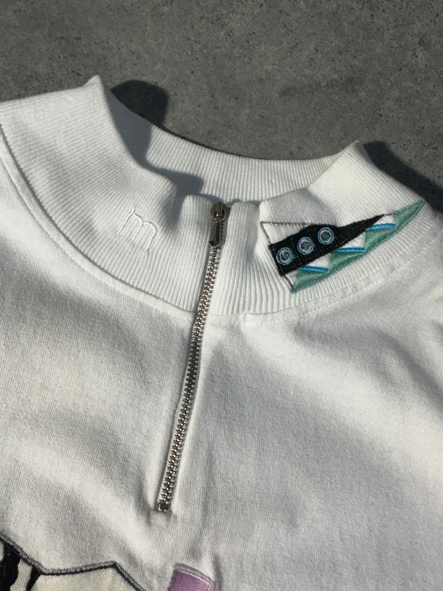 USA Felpa Vintage Zip Collo Big Logo Sweatshirt Uomo/Donna (L)