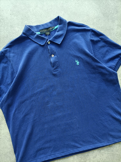 Polo Vintage Croppata Uomo – Blu U.S. Polo Assn. (Taglia M IT / Etichetta XL)