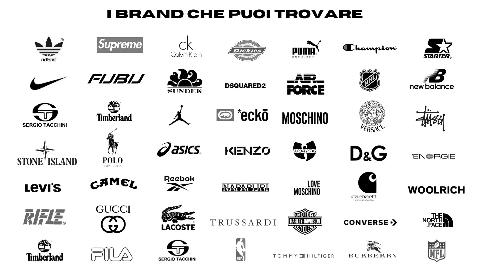 kilowear shop tutti i brand che puoi trovare solo abbigliamento firmato e vintage controllato e garantito second-hand di qualità solo capi firmati e controllati vintage shop mesagne brindisi kilowearshop.com
