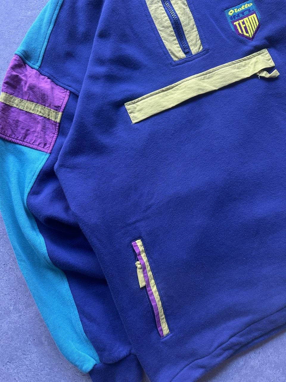 Lotto Felpa con Tascone Vintage Sweatshirt anni 80 Uomo/Donna (M)