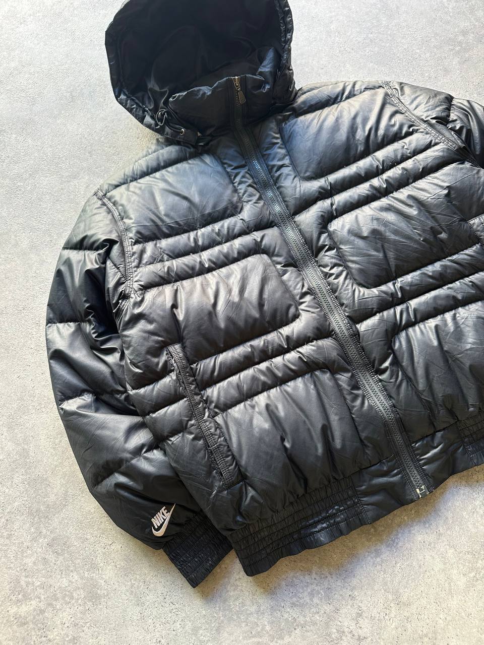 Nike Giubbino Bomber Cappuccio Vintage YK2 Jacket Uomo/Donna (L)