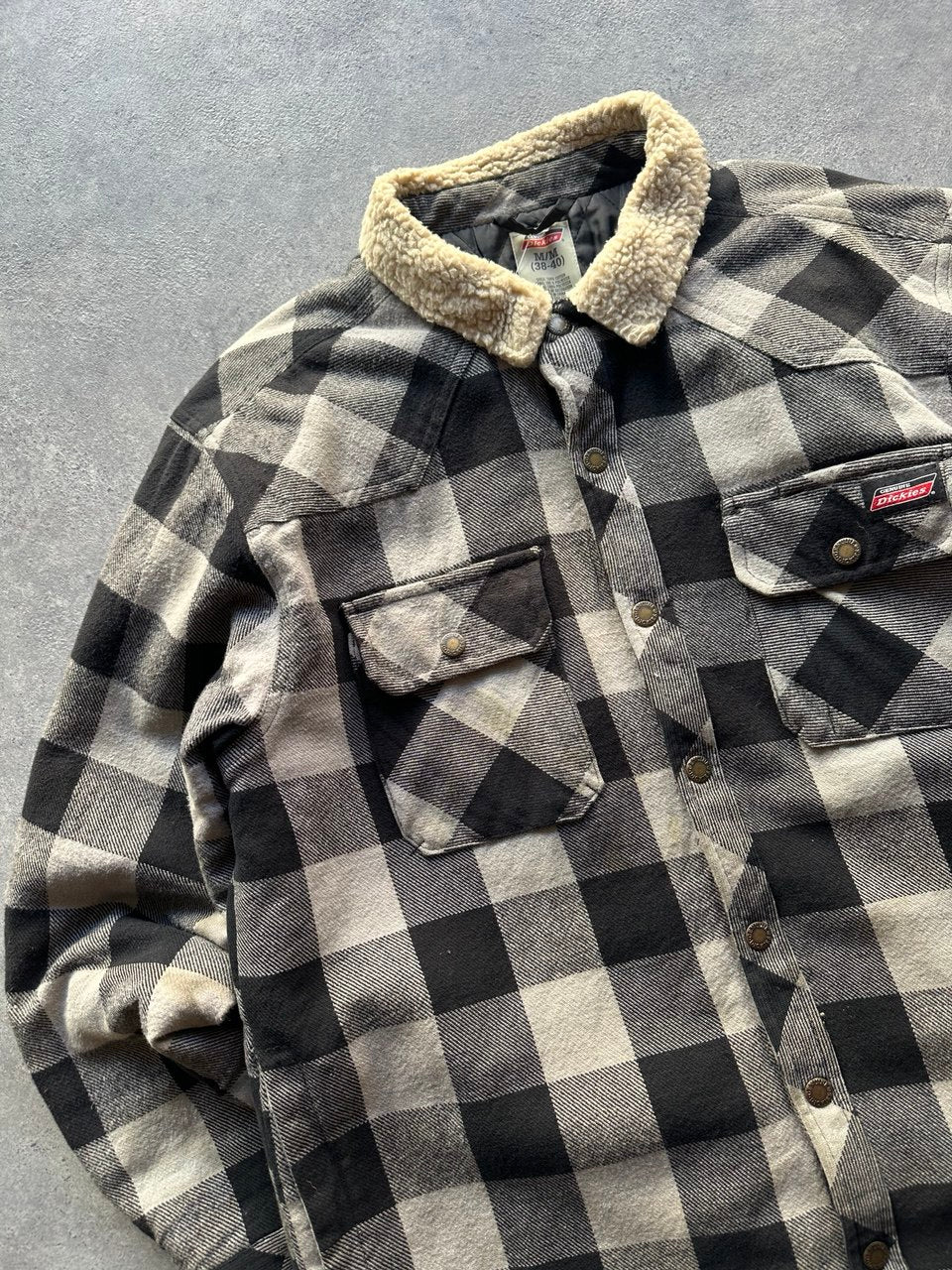 Dickies Giacca Imbottita con Bottoni e Colletto Vintage USA Jacket Uomo (M)