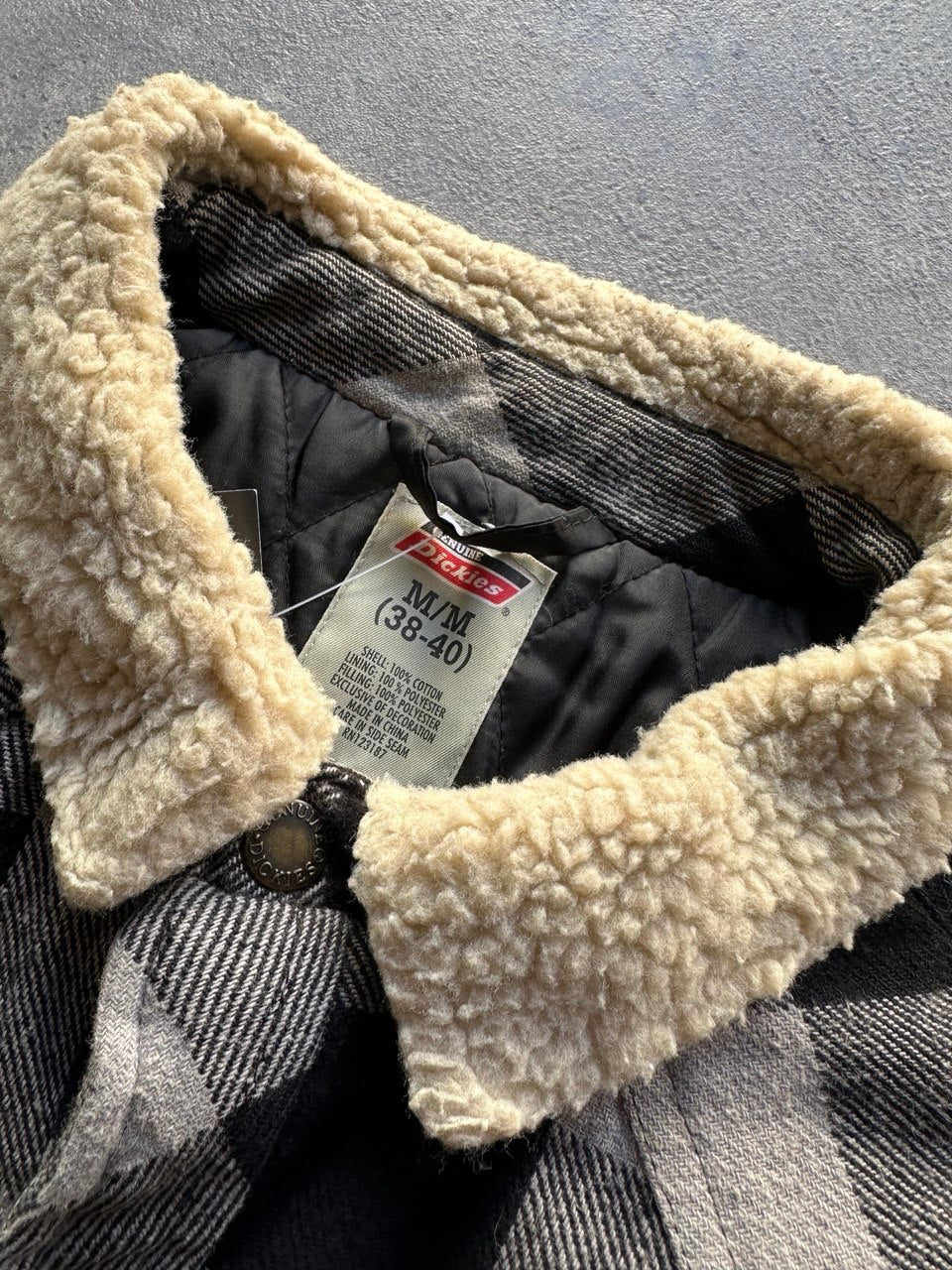 Dickies Giacca Imbottita con Bottoni e Colletto Vintage USA Jacket Uomo (M)