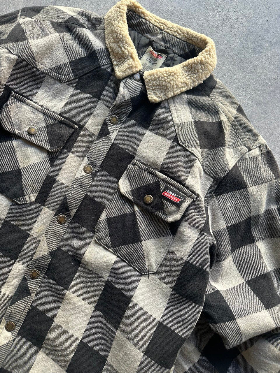 Dickies Giacca Imbottita con Bottoni e Colletto Vintage USA Jacket Uomo (M)