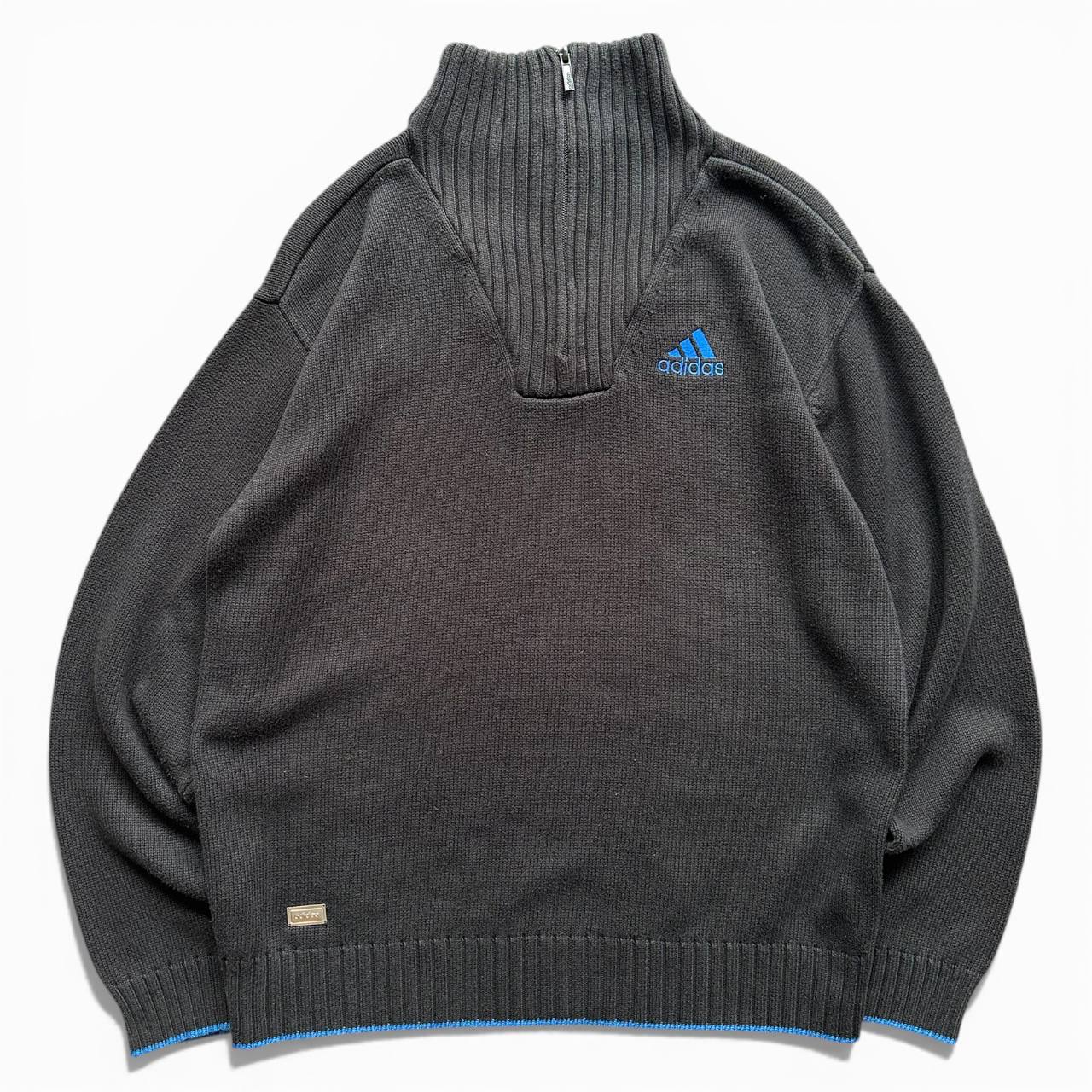 Adidas Maglione con Zip Vintage Logo Ricamato Sweater Uomo (M)