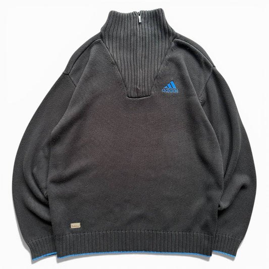 Adidas Maglione con Zip Vintage Logo Ricamato Sweater Uomo (M)