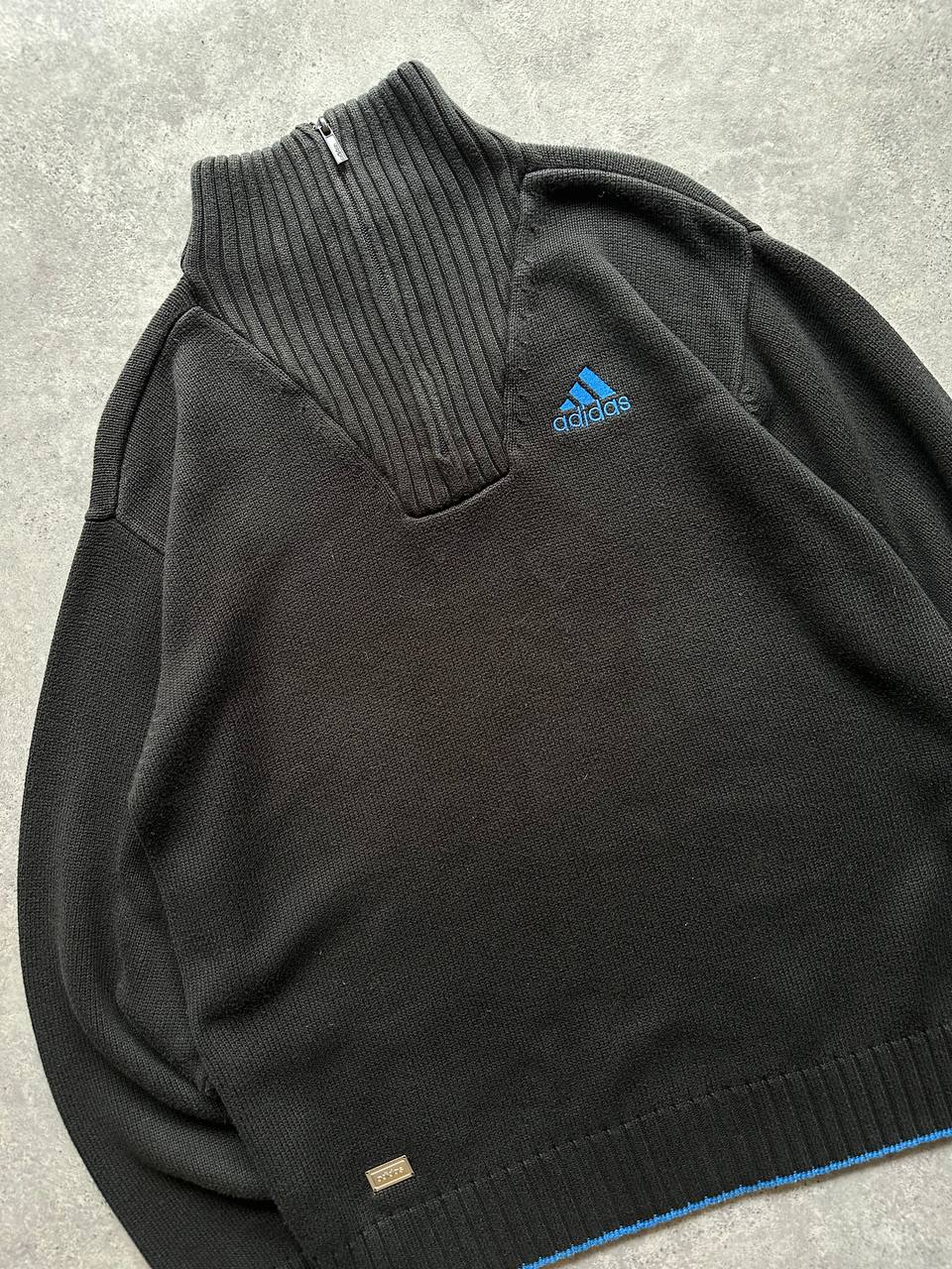 Adidas Maglione con Zip Vintage Logo Ricamato Sweater Uomo (M)