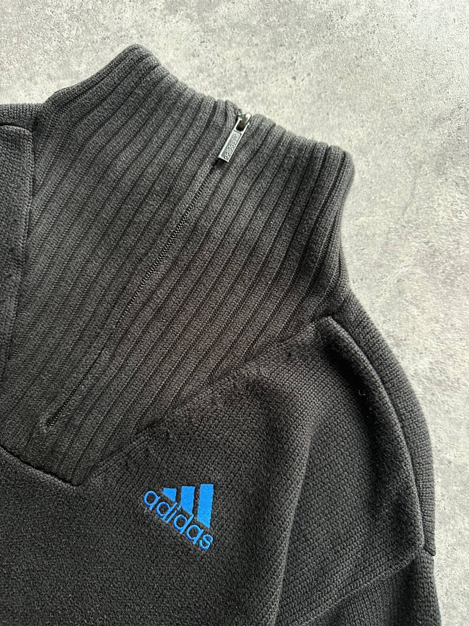 Adidas Maglione con Zip Vintage Logo Ricamato Sweater Uomo (M)