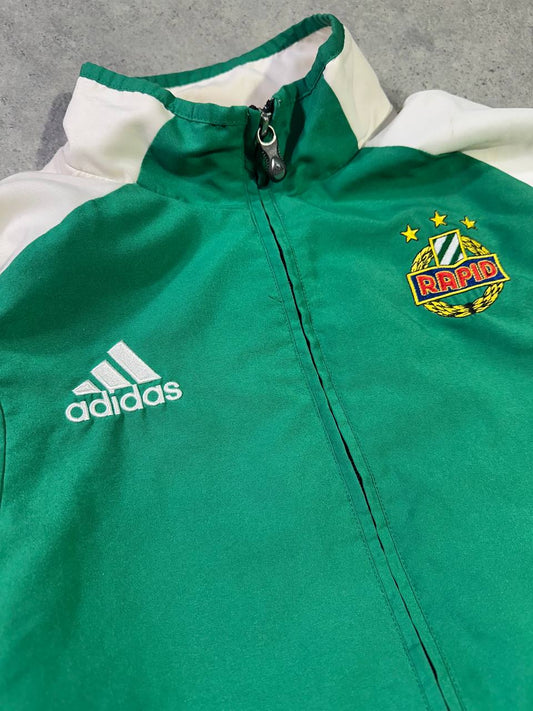 Adidas Giacca Tuta Logo Ricamato Vintage Rapid Vienna Track-Top Uomo (L)