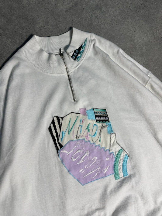 USA Felpa Vintage Zip Collo Big Logo Sweatshirt Uomo/Donna (L)