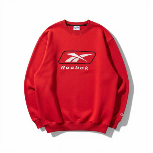 Reebok Felpa Girocollo Big Logo Vintage USA Sweatshirt Uomo (XL)