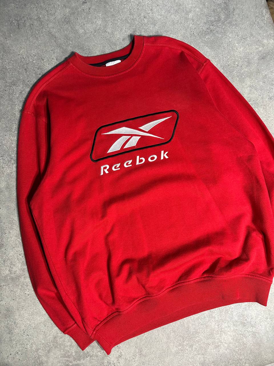 Reebok Felpa Girocollo Big Logo Vintage USA Sweatshirt Uomo (XL)