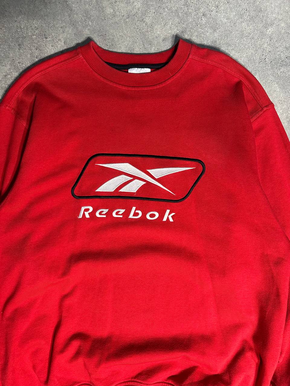 Reebok Felpa Girocollo Big Logo Vintage USA Sweatshirt Uomo (XL)