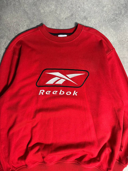 Reebok Felpa Girocollo Big Logo Vintage USA Sweatshirt Uomo (XL)