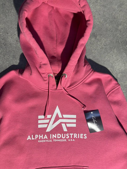 Alpha Industies Felpa con Cappuccio Stampa Hoodie Uomo/Donna (L)