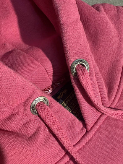 Alpha Industies Felpa con Cappuccio Stampa Hoodie Uomo/Donna (L)