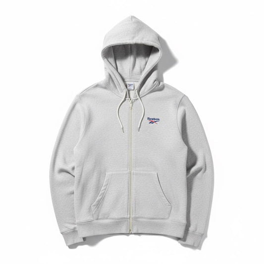 Reebok Felpa con Zip e Cappuccio Logo Ricamato Hoodie Uomo/Donna (M)