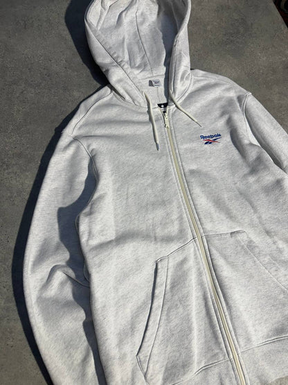 Reebok Felpa con Zip e Cappuccio Logo Ricamato Hoodie Uomo/Donna (M)